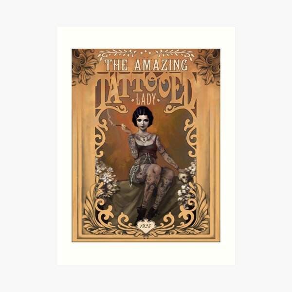 The Amazing Tattooed Lady Art Print