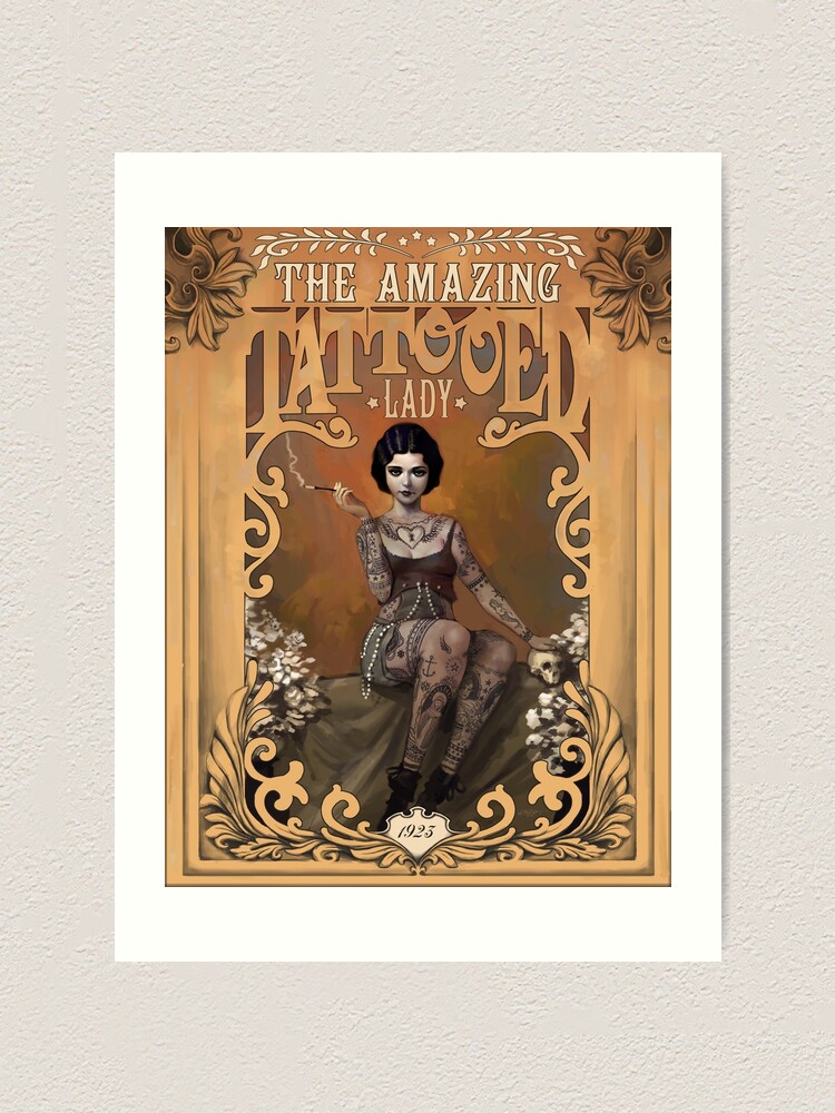 Alternate view of The Amazing Tattooed Lady Art Print