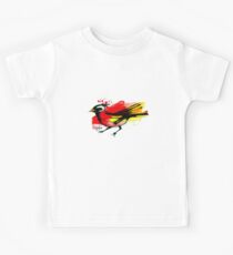 Bird in red - Animals One - Habu-San Design Kids Tee