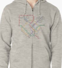 Singapore Rail Map Zipped Hoodie
