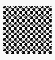 Black and White Checkerboard Scales of Justice Legal Pattern Photographic Print