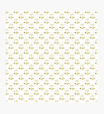 Gold Scales Of Justice on White Repeat Pattern All Over Print Photographic Print