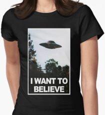 I want to believe // x files Women's Fitted T-Shirt