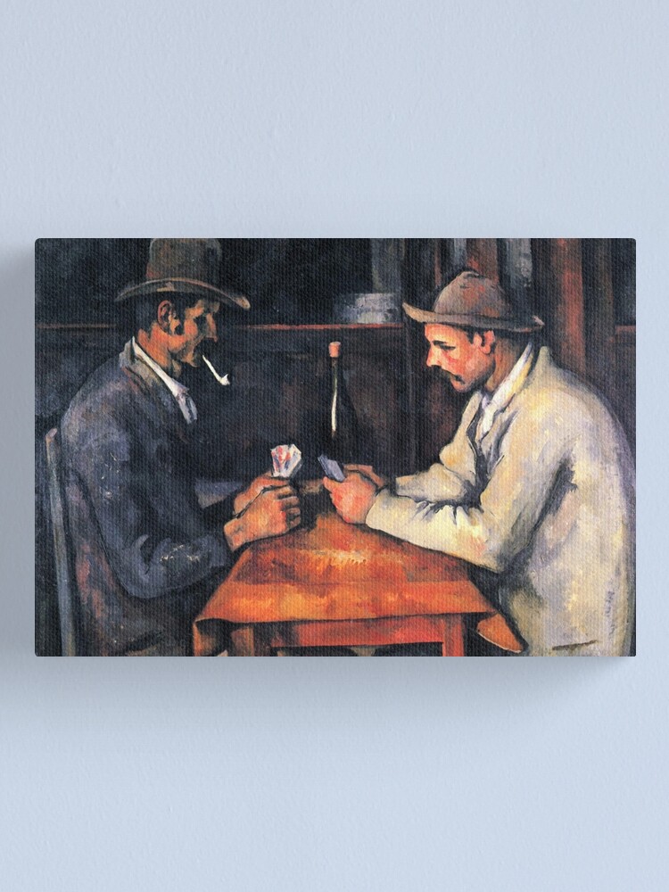 THE CARD PLAYERS BY PAUL CEZANNE OIL PAINT PRINT ON FRAMED CANVAS WALL ART