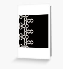 Pattern - Infinity stripe White Ribbon on Black Greeting Card