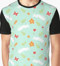 Happy Bunny Pattern Graphic T-Shirt