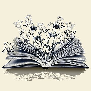 Floral Book Lover Reading Book Sticker for Sale by atalia8932