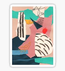abstract collage with embroidery Sticker