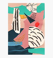 abstract collage with embroidery Photographic Print