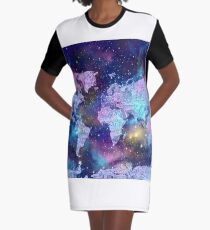 Weltkarte T-Shirt Kleid