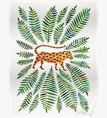 Jaguar – Green Leaves Poster