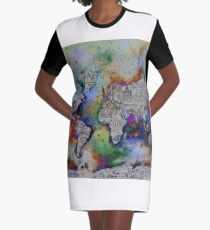 Weltkarte T-Shirt Kleid