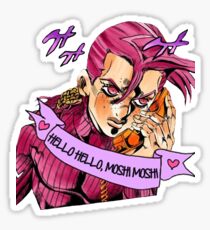 JJBA - Doppio - HELLO HELLO MOSHI MOSHI Sticker