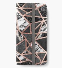 Modernes Rosen-Goldfunkeln-Marmor-geometrisches Dreieck iPhone Flip-Case/Hülle/Skin