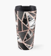 Modernes Rosen-Goldfunkeln-Marmor-geometrisches Dreieck Thermosbecher