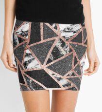 Modernes Rosen-Goldfunkeln-Marmor-geometrisches Dreieck Minirock
