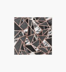 Modern Rose Gold Glitter Marble Geometric Triangle Art Board