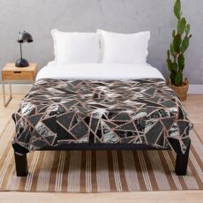 Modernes Rosen-Goldfunkeln-Marmor-geometrisches Dreieck Fleecedecke