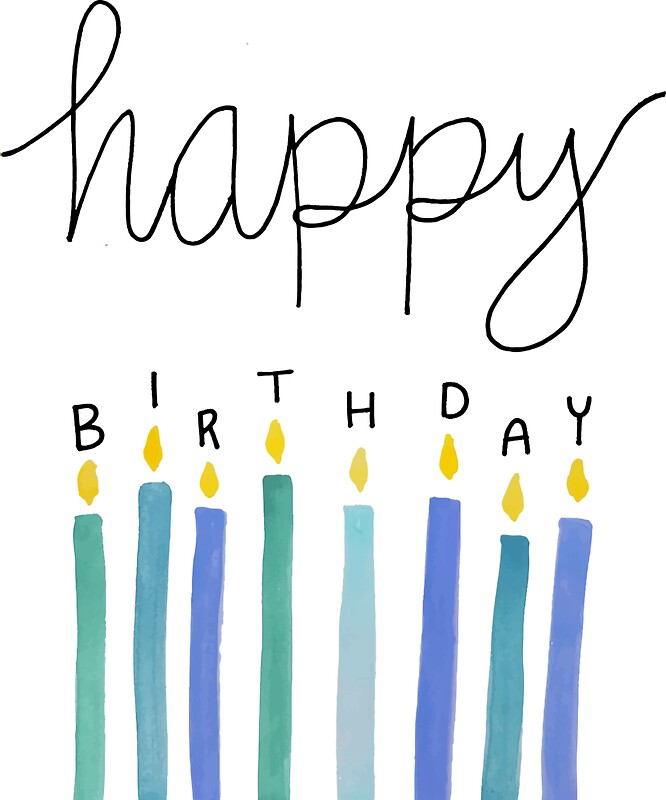 "happy birthday candles blue" Stickers by alison reckewey Redbubble