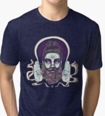 Flower Beard || Psychedelic Illustration by Chrysta Kay Tri-blend T-Shirt