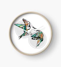 Rainbow Bee Eater Birds with Striped Graphic Clock