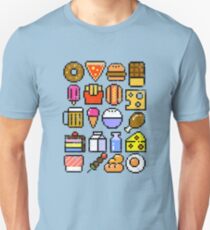 8 bit Foodie v2 Distressed Unisex T-Shirt
