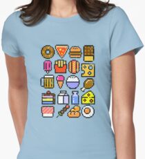 8 bit Foodie v2 Distressed Women's Fitted T-Shirt