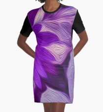 Purple Floral Dark Graphic T-Shirt Dress
