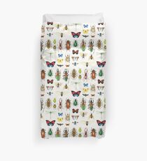 The Usual Suspects - insects on white - watercolour bugs pattern by Cecca Designs Duvet Cover