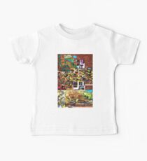 Collage of graffiti, hand painted and texturised Baby Tee