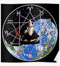 Meditating Zodiac Wizard Poster
