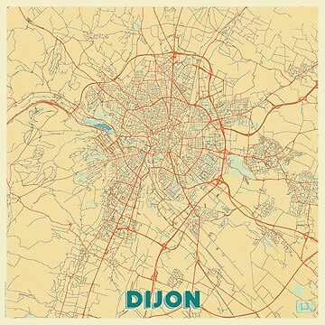 Artwork thumbnail, Dijon Map Retro by HubertRoguski