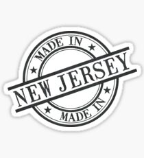 Pegatina Hecho en Nueva Jersey sello estilo logotipo símbolo negro