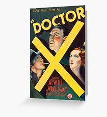 Doctor X 1946, vintage movie poster Greeting Card
