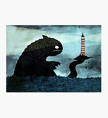 Sea monster & Lighthouse Photographic Print