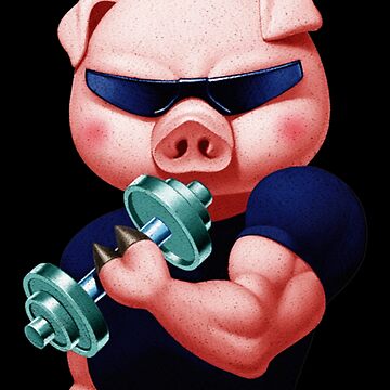 Gym Fitness Strong Funny Pig Lightweight Sweatshirt