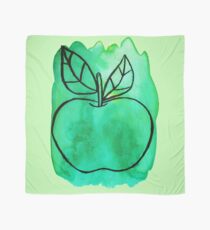 Green Watercolor Apple Scarf