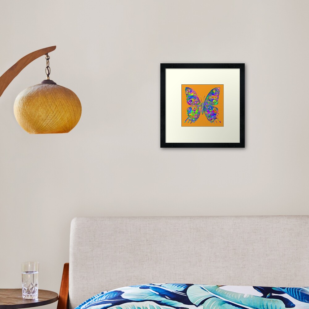 #DeepDream Motley Butterfly Framed Art Print