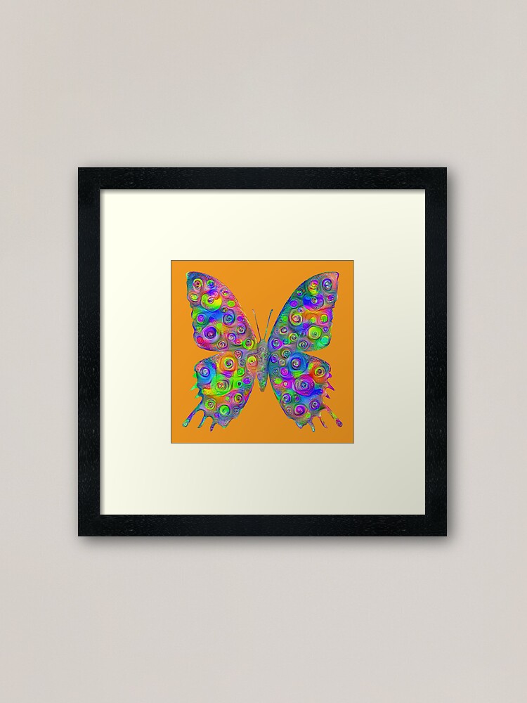 Alternate view of #DeepDream Motley Butterfly Framed Art Print
