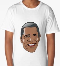 Obama Cartoon Face Long T-Shirt