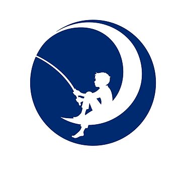 Boy Fishing Rod Logo Art Board Print by Robin