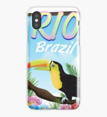 Rio Brazil Toucan travel poster iPhone Case