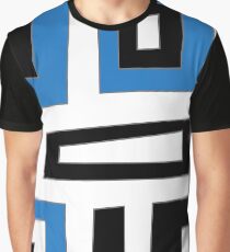 Blue white black geometric pattern Graphic T-Shirt