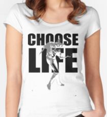 Wham! Wham t shirt Choose life George Michael Wake Me Up Choose Life Silhouette Women's Fitted Scoop T-Shirt