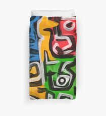 Primitive street art abstract Duvet Cover