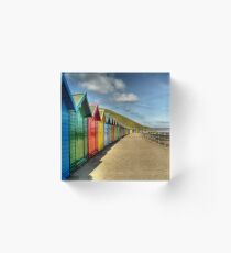 Whitby Beach Huts Acrylic Block