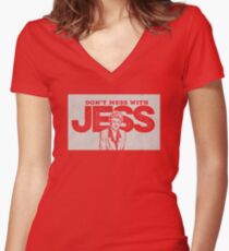 Murder, She Wrote: Don't Mess With Jess Women's Fitted V-Neck T-Shirt