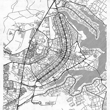 Artwork thumbnail, Brasilia Map Line by HubertRoguski