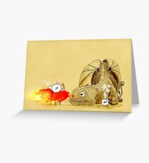 Dragon making tea Greeting Card