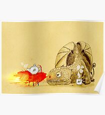 Dragon making tea Poster